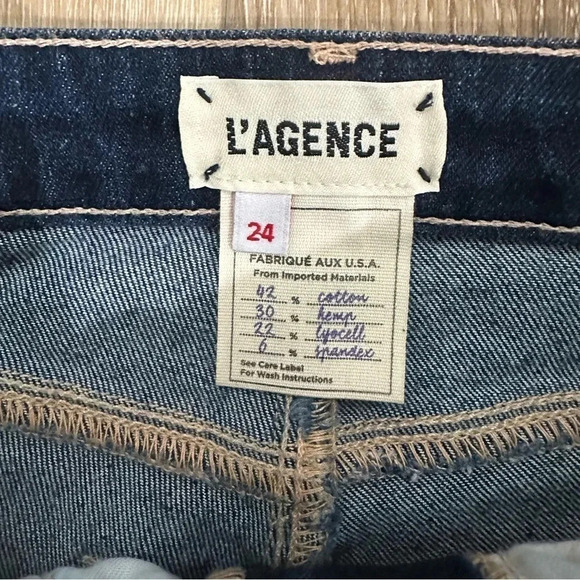 L'AGENCE Margot High Rise Skinny Dark Wash Denim Jeans Size 24 NWT - Picture 6 of 9